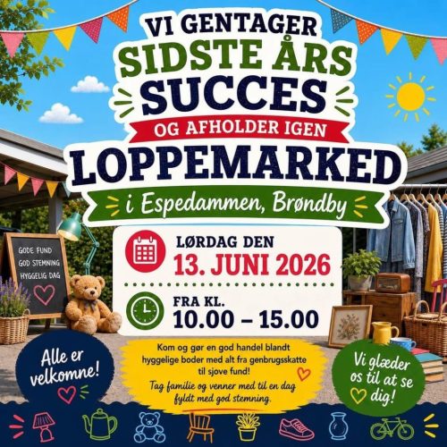 Loppemarked lørdag d. 13. Juni 2026 i Espedammen, Brøndby