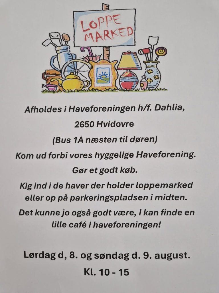 Loppemarked – Haveforeningen h/f. Dahlia,